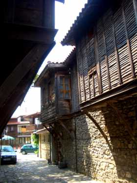 Mer Noire Bulgarie Unesco Nessebar Byzance maisons de bois Des maisons typiques du vieux Nessebar en Bulgarie 