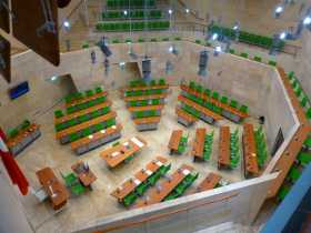 L'hémicycle du Parlement de Malte, le plus petit des 28 pays de l'Union européenne Europé Journée de l'Europe L'hémicycle du Parlement de Malte, le plus petit des 28 pays de l'Union européenne