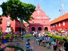 Asie du Sud est Malaisie Malacca Melaka Hollande chinois histoire Coeur du Malacca historique le Dutch Square avec sa Christ Church colorée