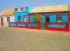 Cap Vert Boa Vista sable désert Atlantique île Des maisonnettes colorées comme des maisons de poupées