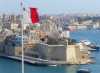 Malte forteresse Méditerranée Ordre de Saint Jean ordre de Malte La pointe fortifiée de l'une des "trois cités" fortifiées vue du jardin Barrakka à La Valette 