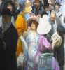 Peinture exposition impressionnisme détail du tableau de 1911 de Jules-Alexandre Grün "Un vendredi au salon des artistes français" (Musée des Beaux-Arts de Rouen)